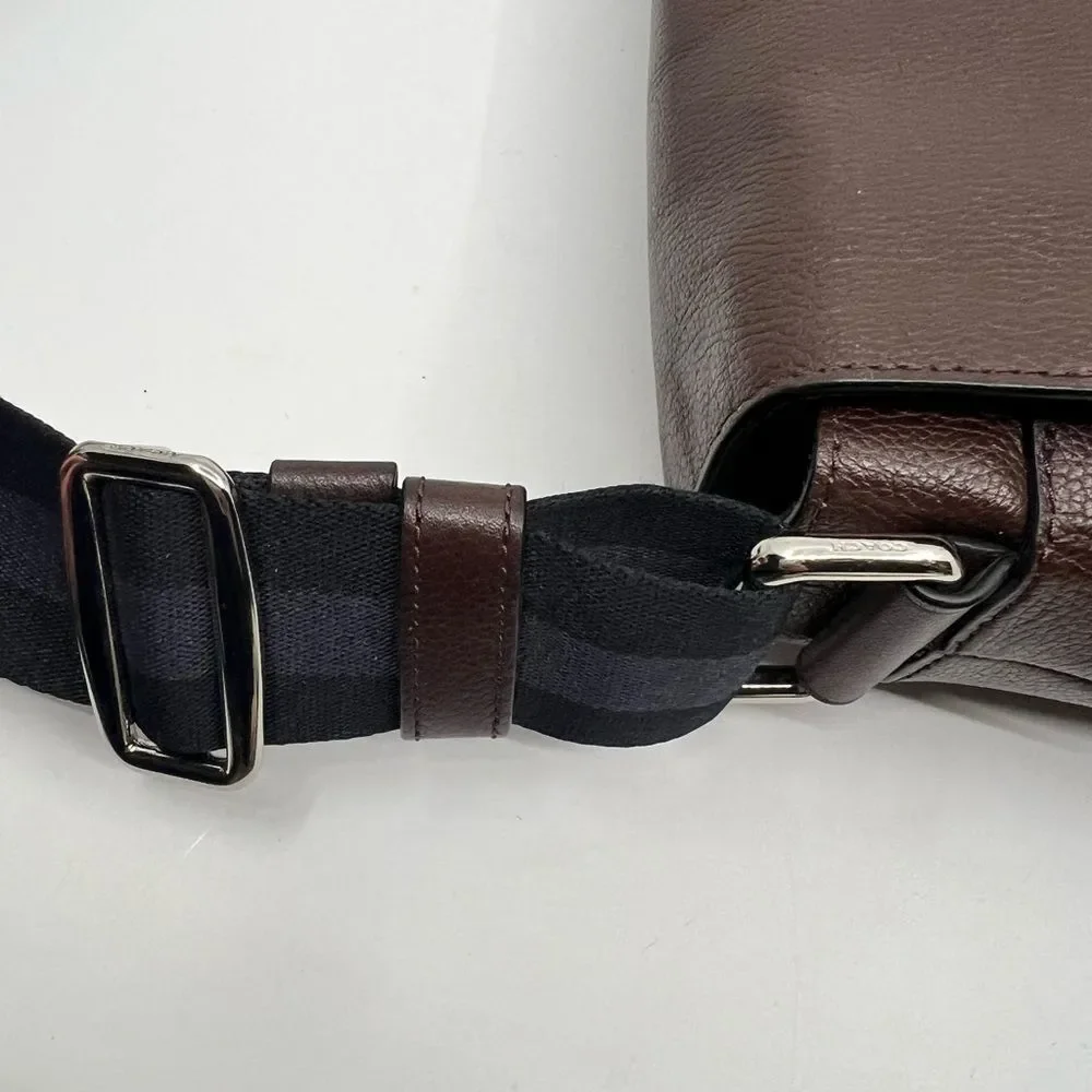 Coach Unisex Charles Brown Leather Crossbody Messenger Bag F72362